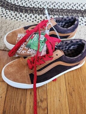 Vans Tan and Brown Suede Old Skool Sneakers